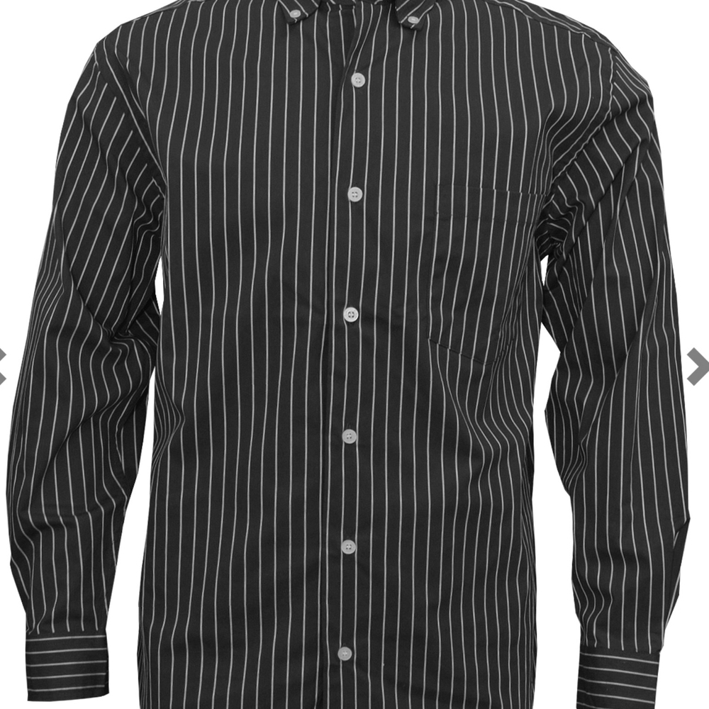 BAW Wear Women's Black Striped Button Down Shirt 3X